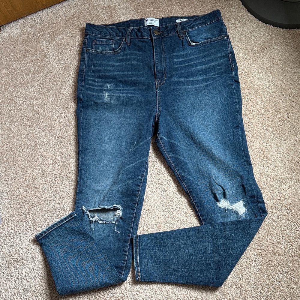 William Rast High Waist Skinny Distressed Jeans Size 32